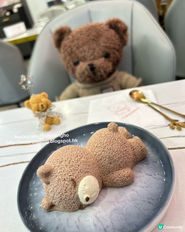 炮台山熊啤啤主題cafe 🐻 可愛嘅 💕 睡眠熊芝士蛋糕