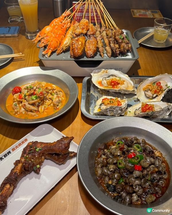 現切現串現烤，熱騰騰上枱