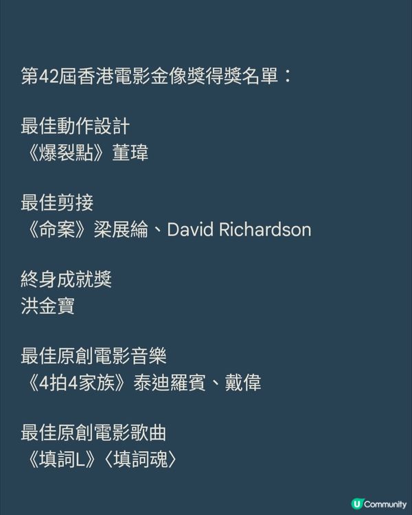 金像獎2024得獎名單 | 男主角應該是黃子華還是梁朝偉？