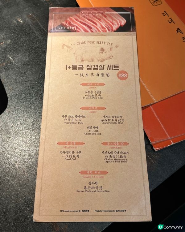 韓燒連鎖店 一級五花肉套餐性價比高