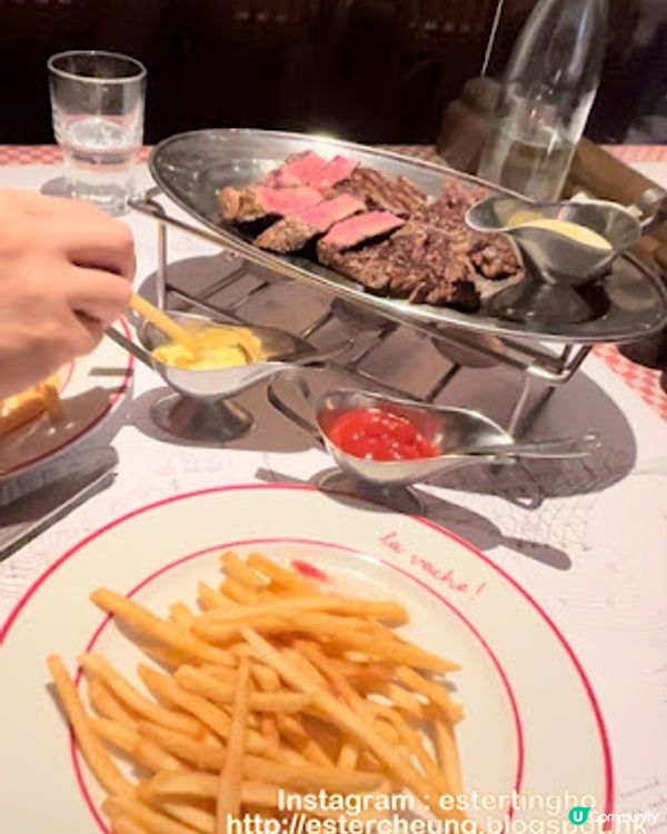 牛魔王必食 💕 法式扒房 💕 嘆美國安格斯肉眼扒➕任食薯條