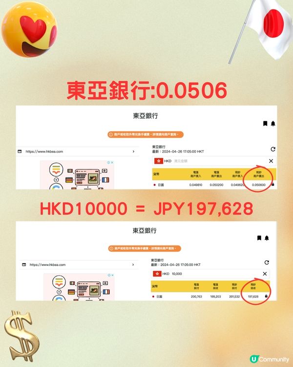 日圓跌穿5算‼️💰即比較14間銀行找換店匯率😍😍😍