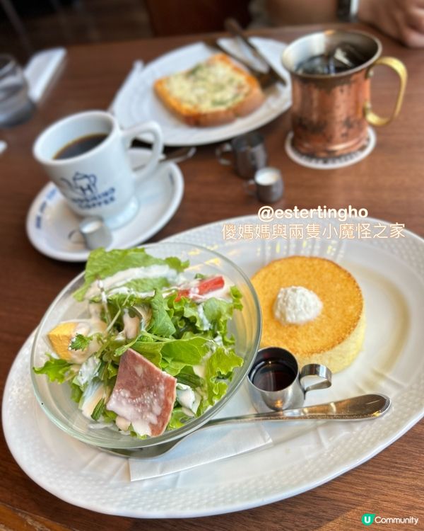 上野早餐💕日本老牌連鎖咖啡店💕嘆杯手沖咖啡 + 食件厚鬆餅