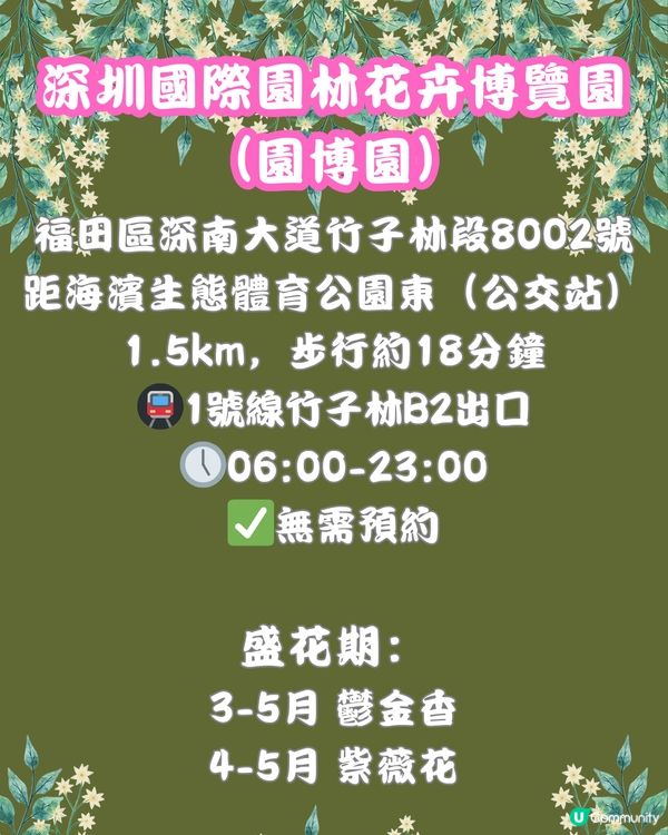 深圳福田10個必去公園-上集💐