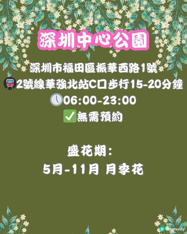 深圳福田10個必去公園-上集💐