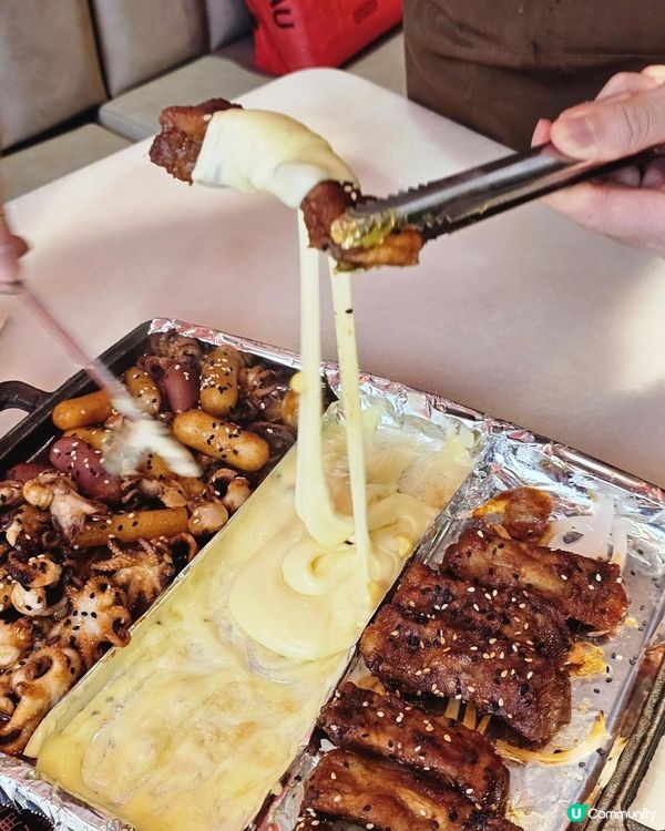 📍深圳必吃！瀑布芝士～韓客萊。芝士排骨🍖