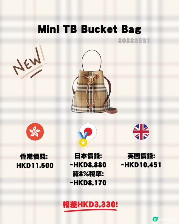 14款Burberry手袋推薦👜比較香港日本英國三地價錢🤩