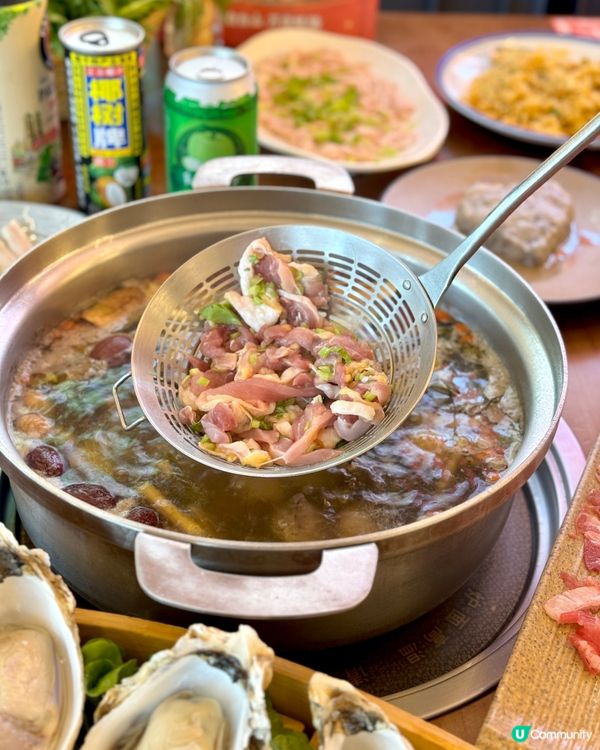 深圳第一的葵花脆皮雞生蠔火鍋