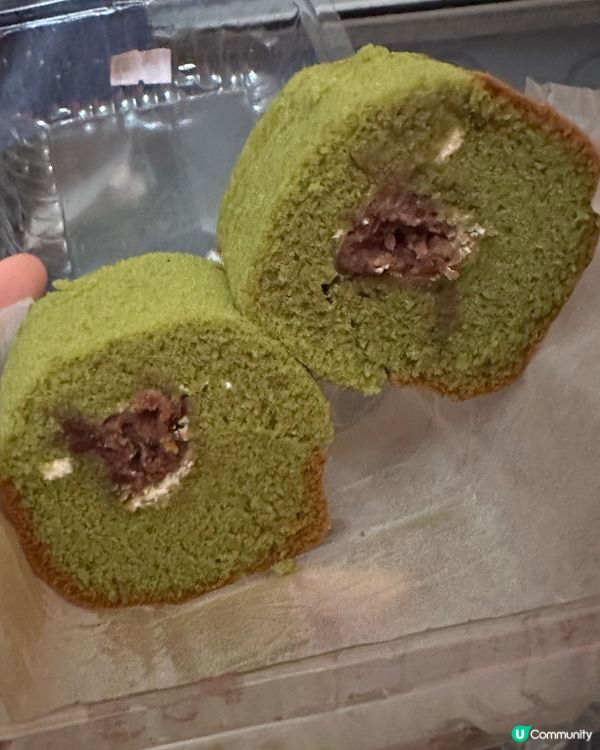 再一次食好好味嘅抹茶紅豆忌廉蛋捲