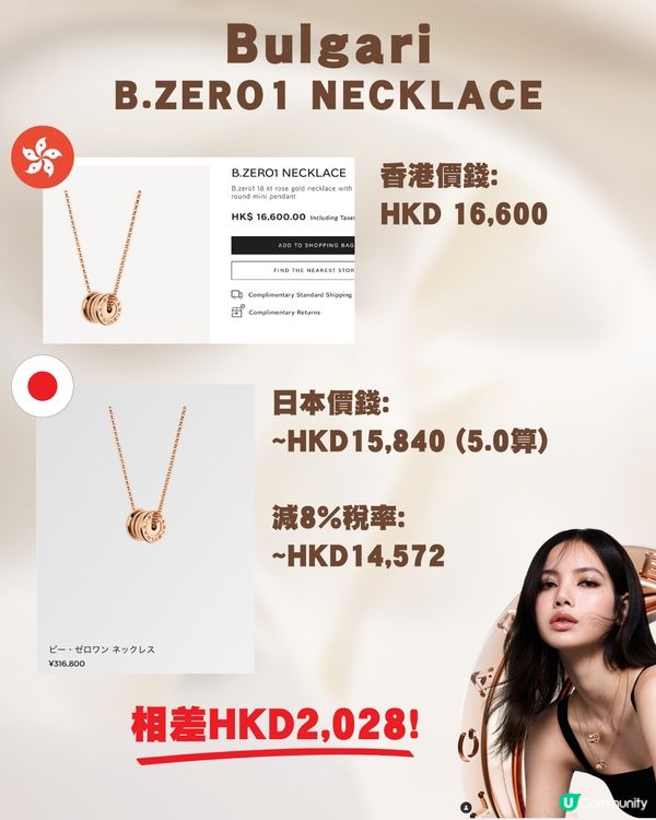 日圓低位🇯🇵即睇名牌經典首飾價錢😍💍最高差價逾$5000😳