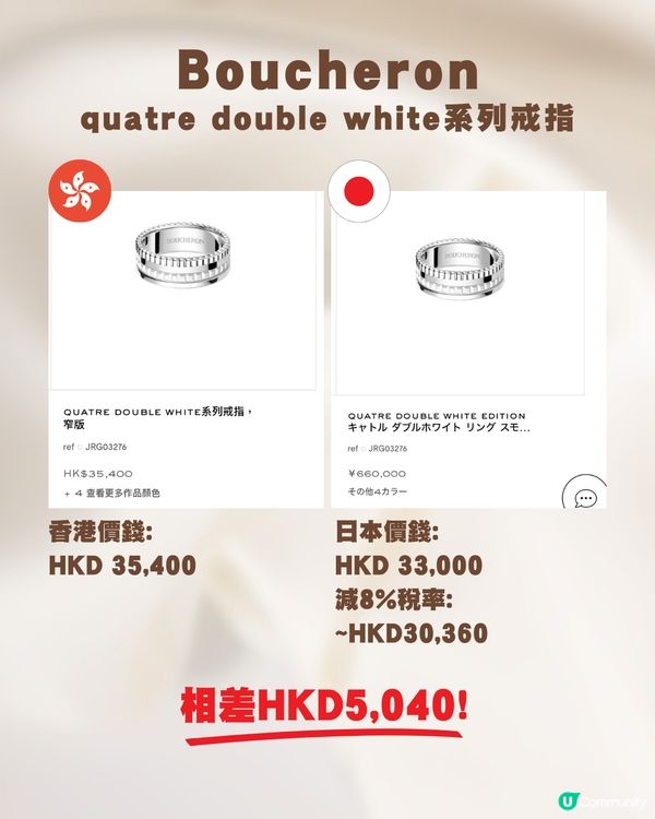 日圓低位🇯🇵即睇名牌經典首飾價錢😍💍最高差價逾$5000😳