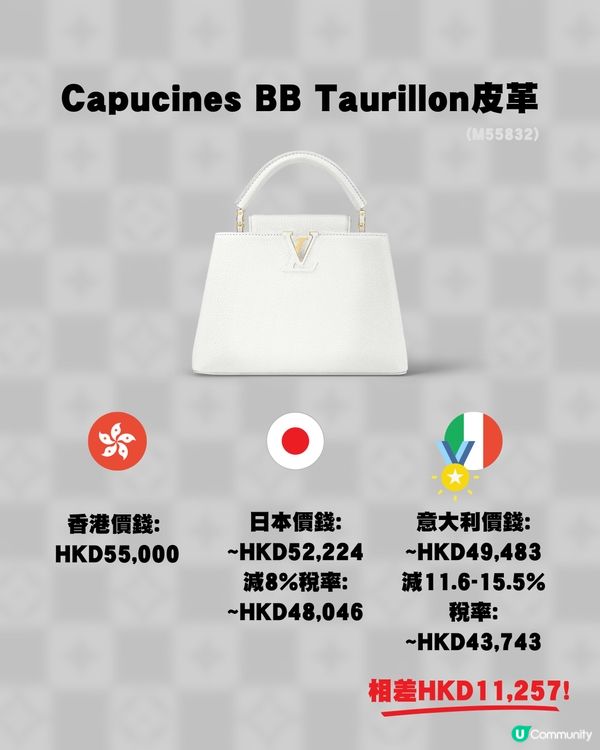 15款LV手袋三地差價比較👜🥰✨意大利入手最大相差過萬⁉️😳