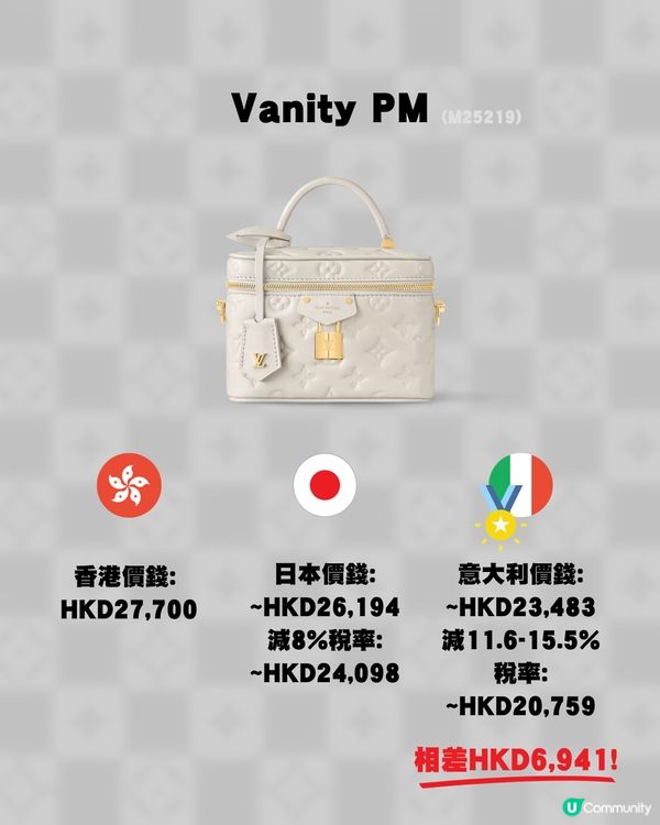 15款LV手袋三地差價比較👜🥰✨意大利入手最大相差過萬⁉️😳