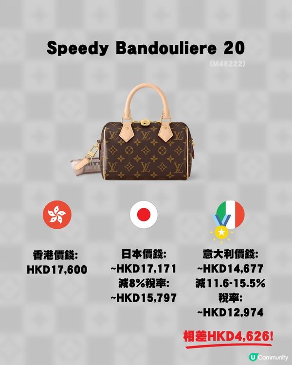 15款LV手袋三地差價比較👜🥰✨意大利入手最大相差過萬⁉️😳