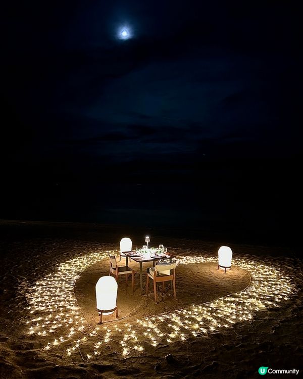 ✨沙灘心形燭光晚餐✨