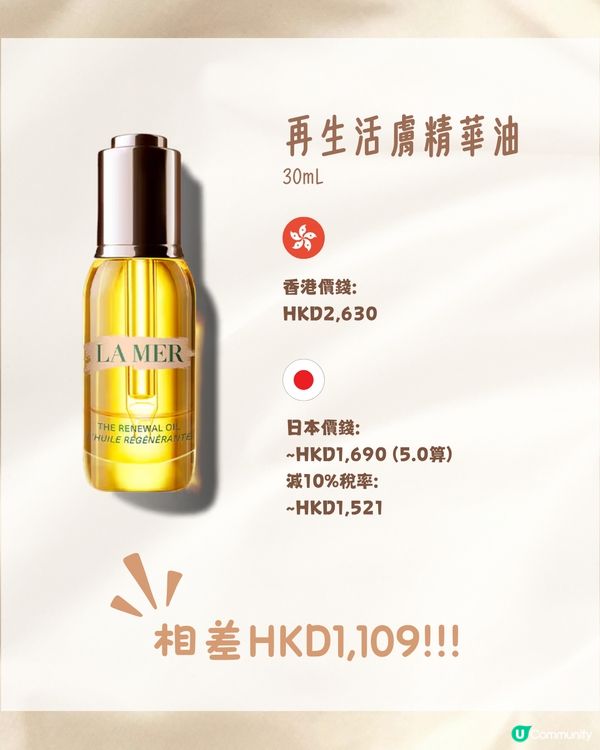 日本買LA MER有5折⁉️😳接近買一送一😍10款熱門護膚品價錢比較💰