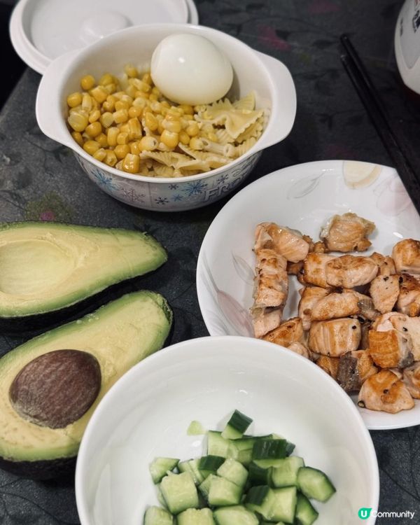 自家製☀️炎夏之選 - 牛油果蝴蝶粉沙律🥗