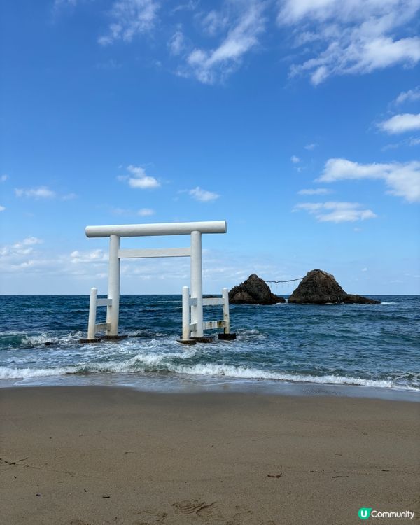 日本福岡丨絕美海上白色鳥居丨櫻井二見浦夫婦岩
