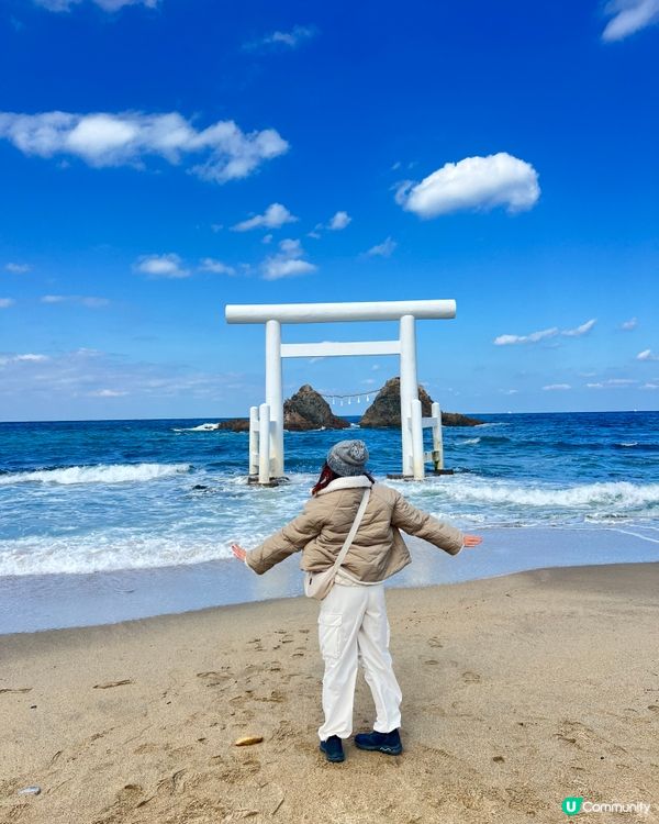 日本福岡丨絕美海上白色鳥居丨櫻井二見浦夫婦岩