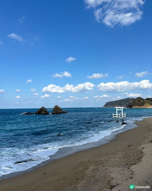 日本福岡丨絕美海上白色鳥居丨櫻井二見浦夫婦岩