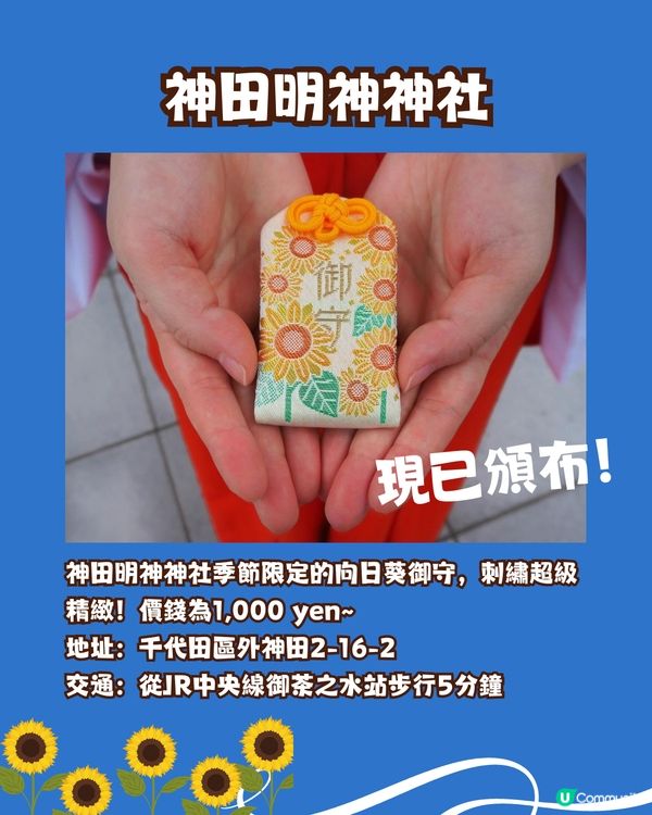 盛夏來到☀️日本向日葵御守御朱印🌻⛩️秋葉原附近/附詳細地址