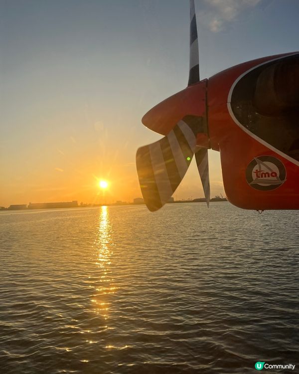 馬爾代夫嘅水上飛機夕陽🌇