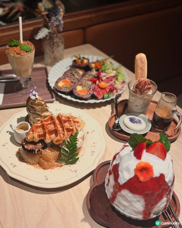 精緻韓系Cafe丨人氣牛角包窩夫🥐丨消暑刨冰🍧