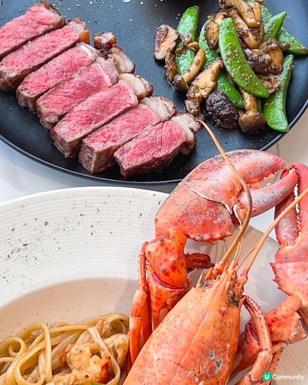 尖沙咀嘆靚景🦞🍝  #維港 #星滙演 #食好西