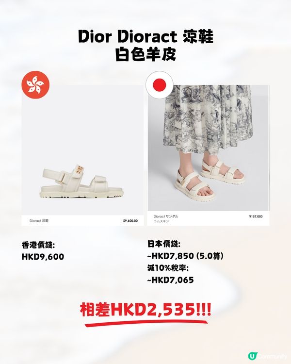 日本名牌涼鞋便宜嗎🤔Dior Hermès最值得入手⁉️😍