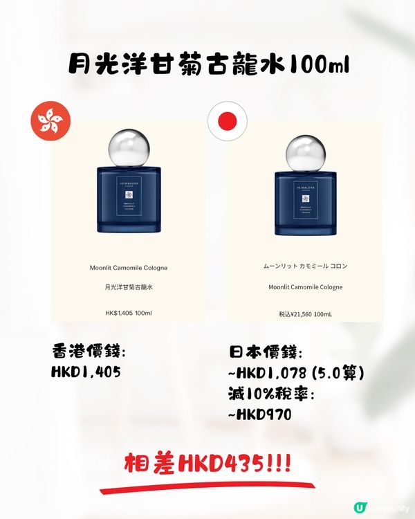 日本JoMalone價格比較🌿香水平近$500支‼️附地址