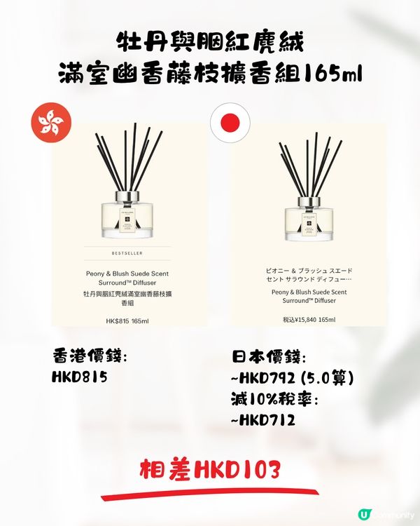 日本JoMalone價格比較🌿香水平近$500支‼️附地址