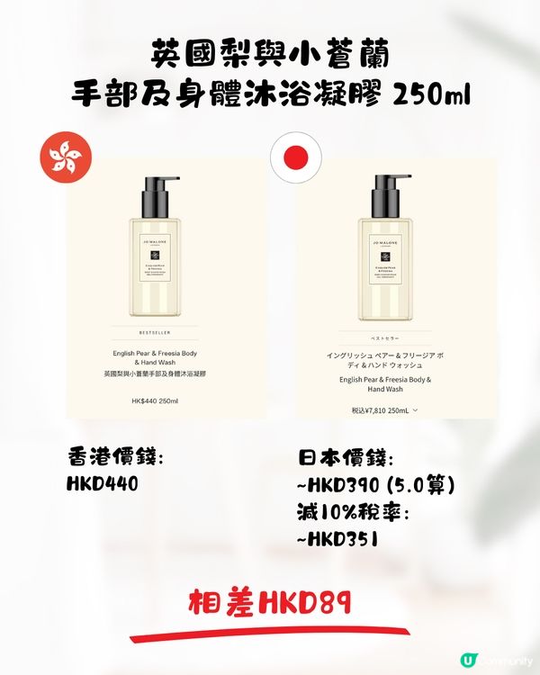 日本JoMalone價格比較🌿香水平近$500支‼️附地址