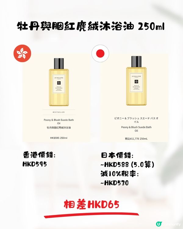 日本JoMalone價格比較🌿香水平近$500支‼️附地址
