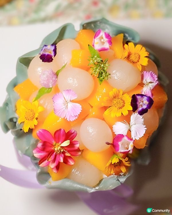 超打卡蝶豆花芒果龍眼福袋蛋糕😍