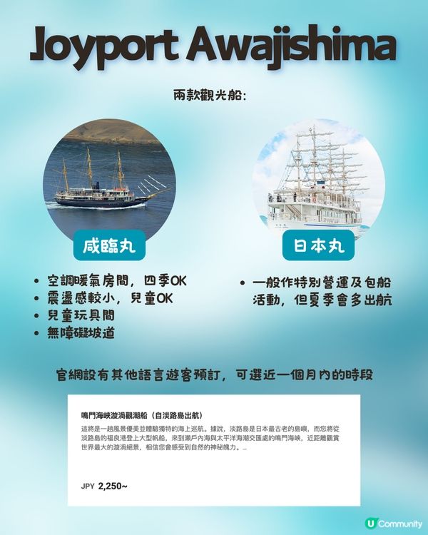 嗚門漩渦觀潮體驗🌀兩間觀光船詳細資料活動全比較🛥️