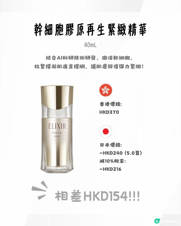 香港日本Elixir價格比較🧴幾乎六五折差價足夠買多件❗️