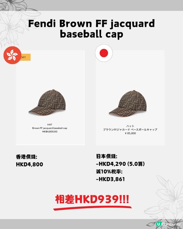 日本必買名牌🛍️16款帽價錢比較👒Dior人氣漁夫帽差價$2000‼️Lisa同款$3500有找😳