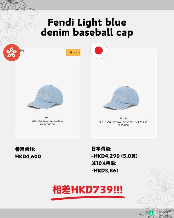 日本必買名牌🛍️16款帽價錢比較👒Dior人氣漁夫帽差價$2000‼️Lisa同款$3500有找😳