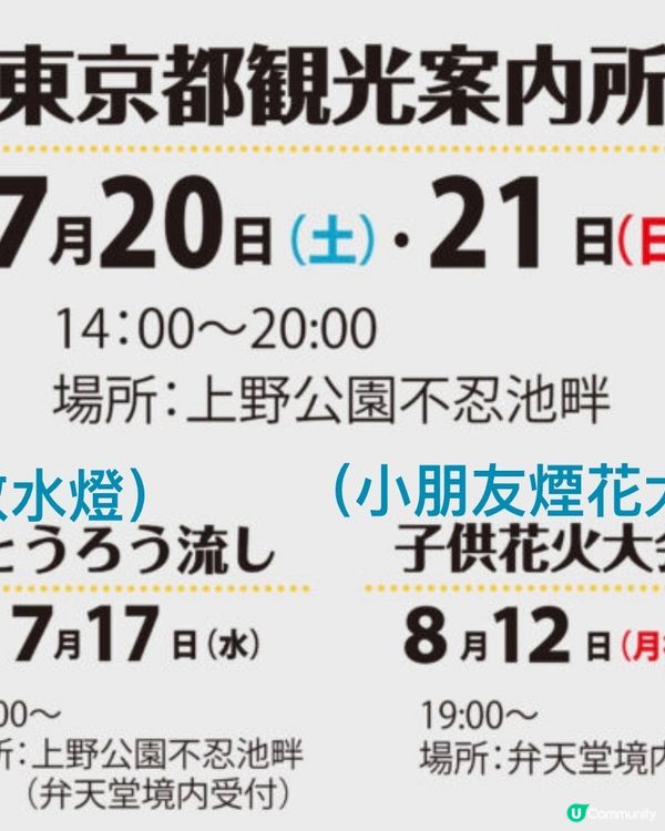 傳統緣日活動再現‼️上野的夏祭（～12/8）
