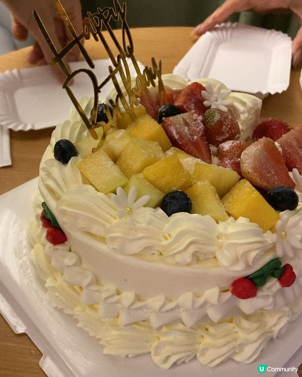 復古精緻奶油生日蛋糕🎂～口感細膩、水果新鮮🍓！