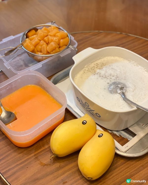 《大暑必備》芒果西米露+芒果布甸+QQ小丸子 ～自家製糖水