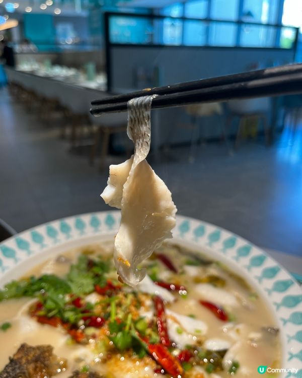 環境一流，打卡必備📸酸菜魚二人份，份量也啱啱好！