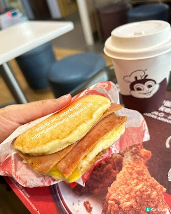 抵食下午茶 HK$24 💕 火腿蛋班戟三文治 + 熱奶茶