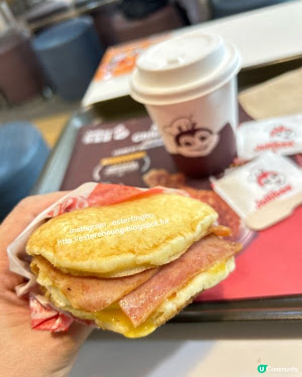 抵食下午茶 HK$24 💕 火腿蛋班戟三文治 + 熱奶茶
