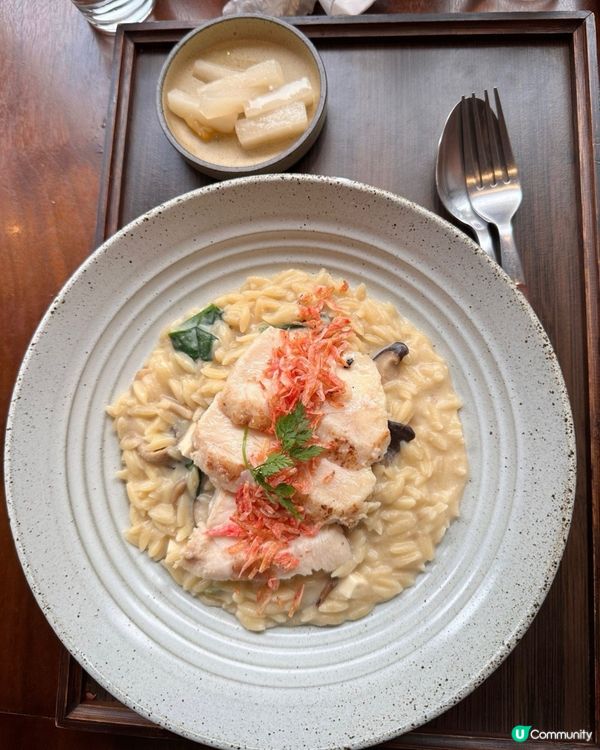 櫻花蝦豆乳醬米型意粉，喜愛豆乳製品咪走雞，清淡可口但伴隨濃濃...