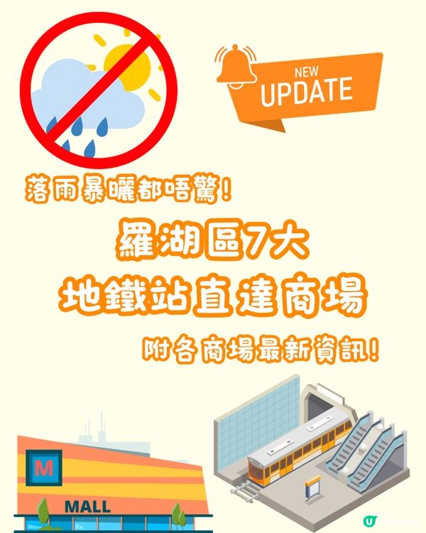 ☔️☀️🚫羅湖區7大地鐵站直達商場🚇附最新資訊‼️