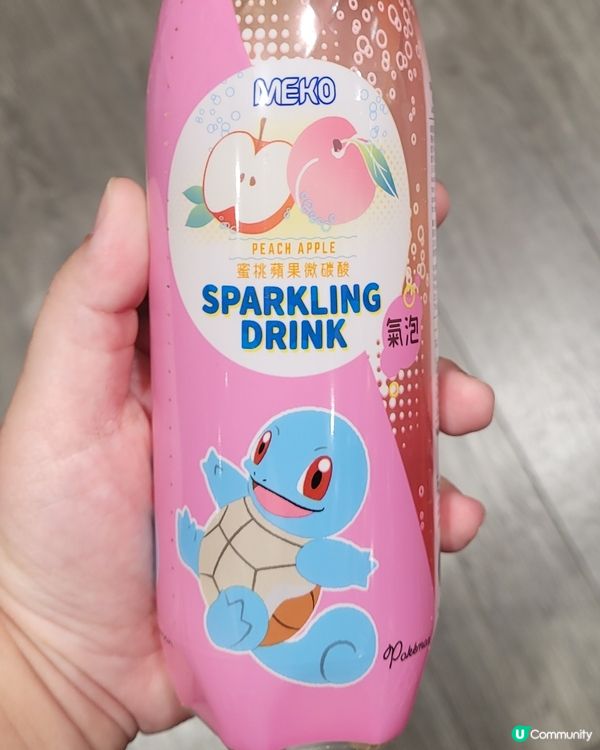 可愛pokemon車厘龜蘋果蜜桃氣泡飲品