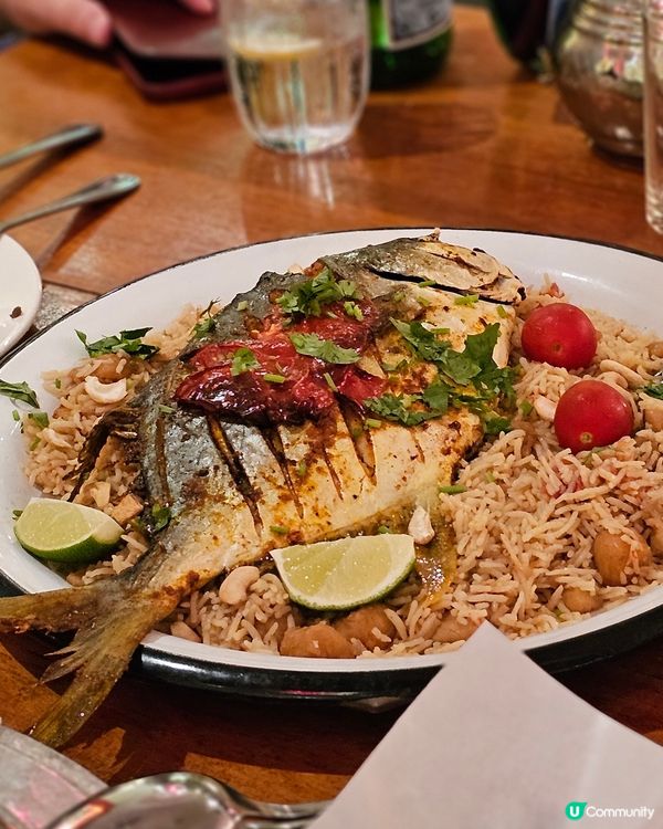 中東菜烤䱽魚香草飯