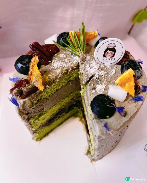 黑芝麻奶凍配麻糬🍵🤤戚風蛋糕