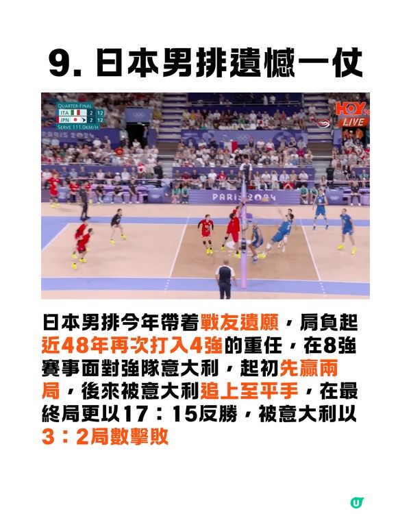 回顧巴黎奧運12大精彩時刻❤️‍🔥🇫🇷張家朗衛冕🥇/日本男排8強離場😭未能實現隊友遺願...